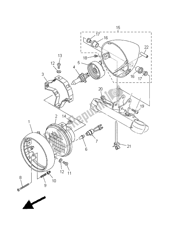 Todas las partes para Faro de Yamaha XVS 125 Dragstar 2000