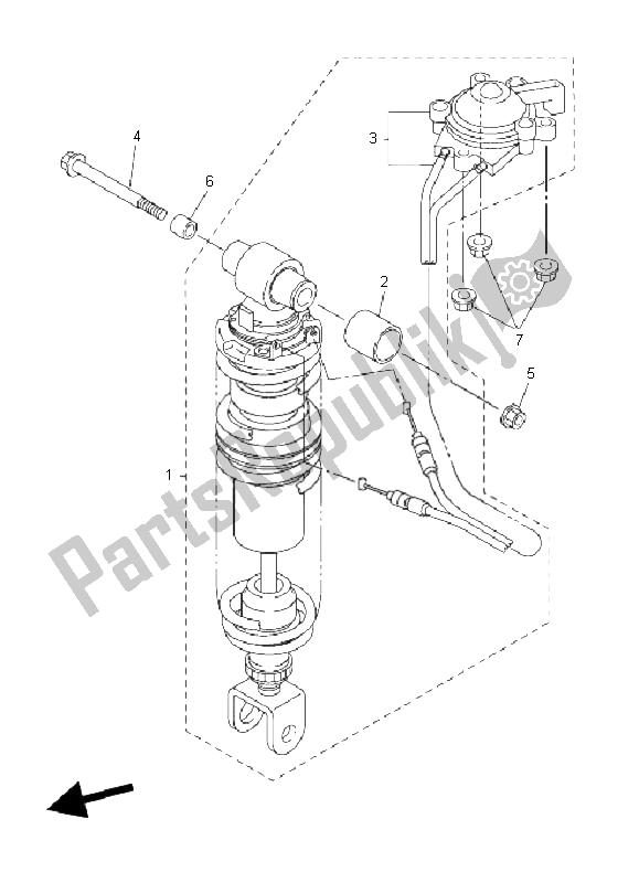 Todas las partes para Suspensión Trasera de Yamaha FJR 1300 AS 2009