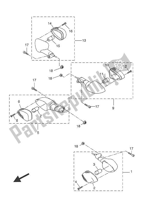 Wszystkie części do ? Wiat? O Migacza Yamaha MT 125 2016