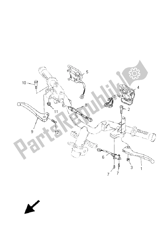 All parts for the Handle Switch & Lever of the Yamaha XC 125E Vity 2011