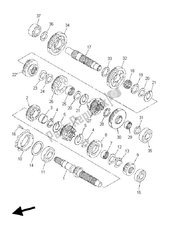 Toutes les pièces pour le Transmission du Yamaha FJR 1300A 2006