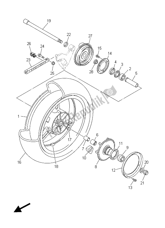 Tutte le parti per il Ruota Posteriore del Yamaha FJR 1300A 2015