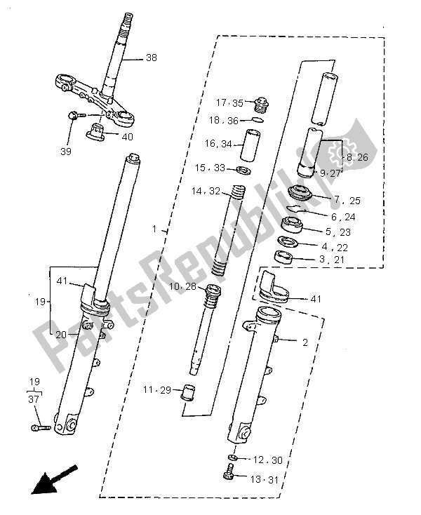 Toutes les pièces pour le Fourche Avant du Yamaha XJ 600N 1999