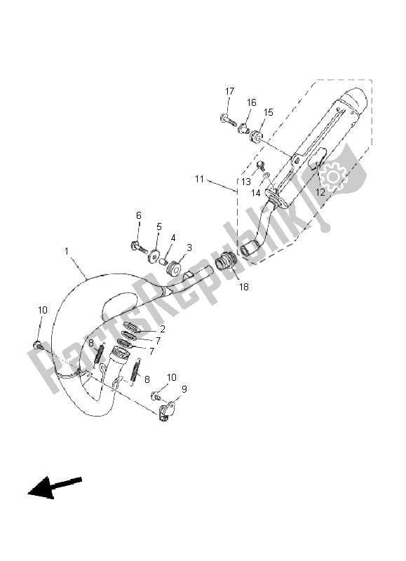 Tutte le parti per il Scarico del Yamaha YZ 85 SW LW 2011