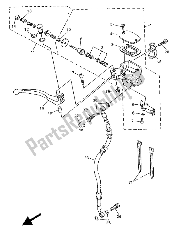 Wszystkie części do Przedni Cylinder G?ówny Yamaha XJ 600S Diversion 1994