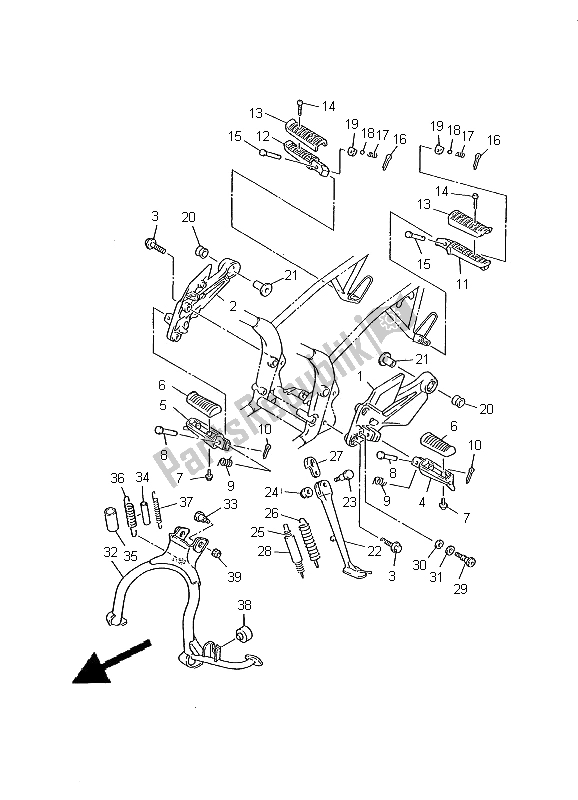 Toutes les pièces pour le Support Et Repose-pieds du Yamaha XJ 600N 2000