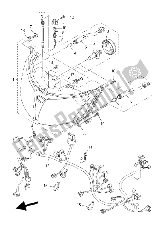 Todas las partes para Faro de Yamaha FJR 1300 AS 2009