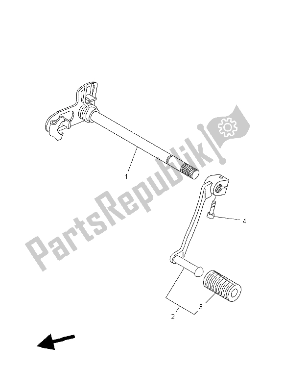 Alle onderdelen voor de Schakelas van de Yamaha XT 660R 2009