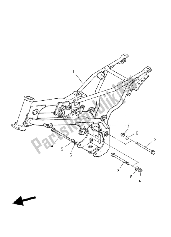 Tutte le parti per il Telaio del Yamaha PW 80 2007