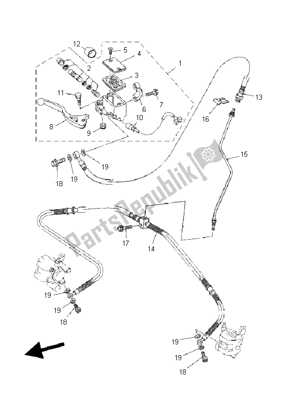 Tutte le parti per il Pompa Freno Anteriore del Yamaha YFM 350R 2006