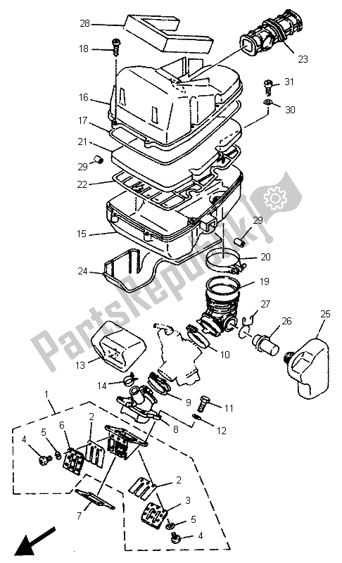 Toutes les pièces pour le Admission du Yamaha TDR 125 1995