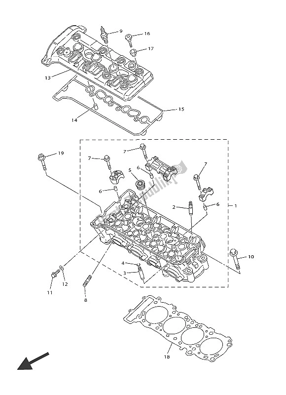 All parts for the Cylinder of the Yamaha FJR 1300A 2016