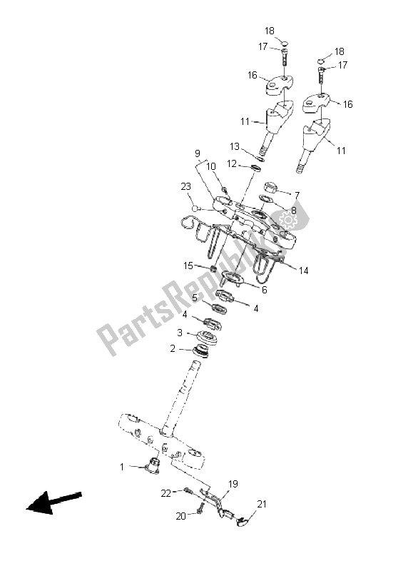 All parts for the Steering of the Yamaha XVS 950A 2011