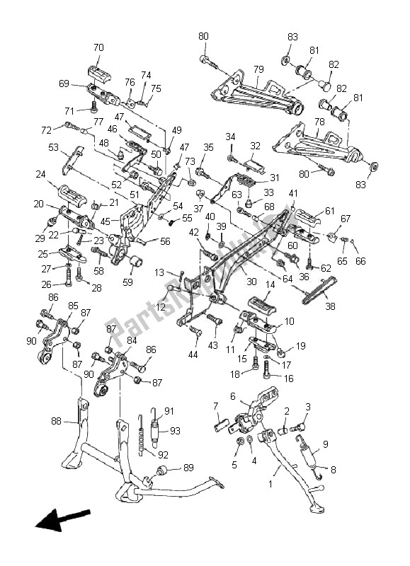 Todas las partes para Soporte Y Reposapiés de Yamaha FJR 1300 AS 2007