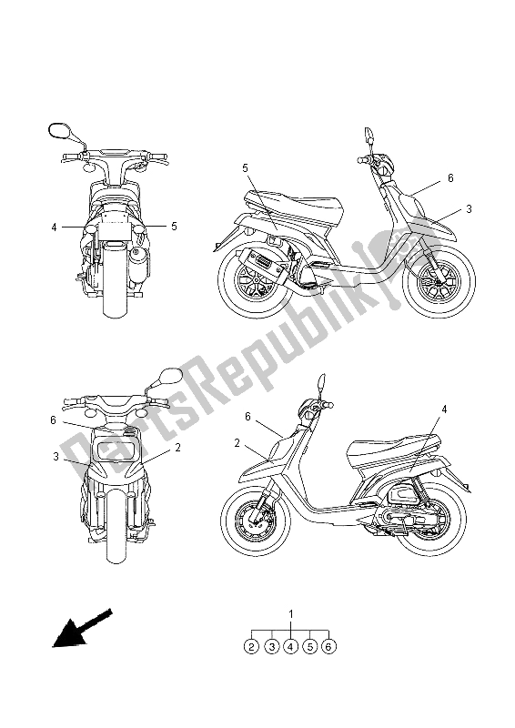 Todas as partes de Gráfico E Emblema do Yamaha CW 50 2014