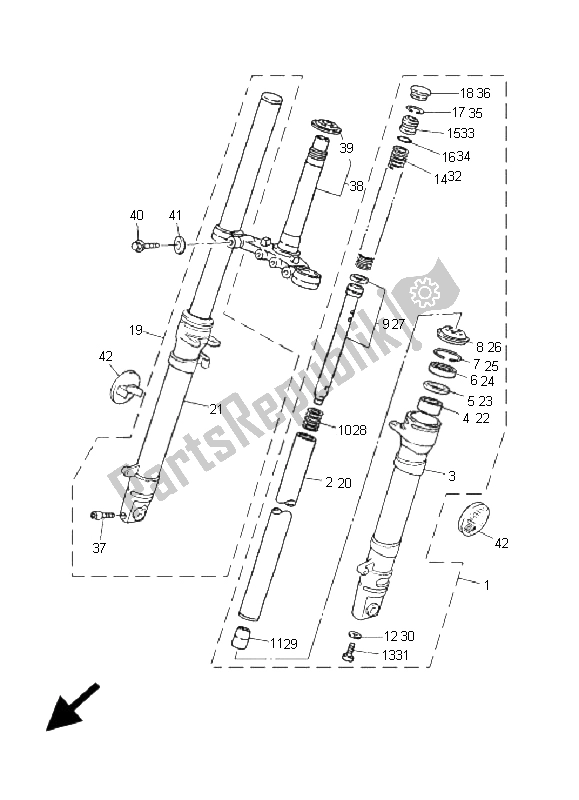 Tutte le parti per il Forcella Anteriore del Yamaha TZR 50 2006