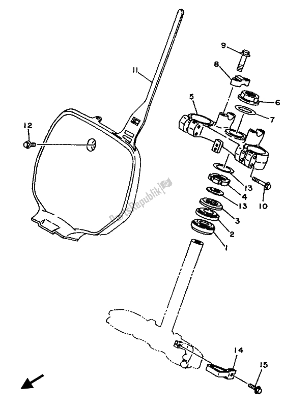 All parts for the Steering of the Yamaha WR 250Z 1994