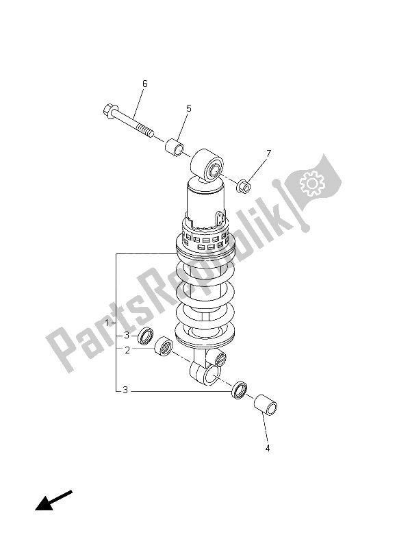 All parts for the Rear Suspension of the Yamaha FZ8 S 800 2015