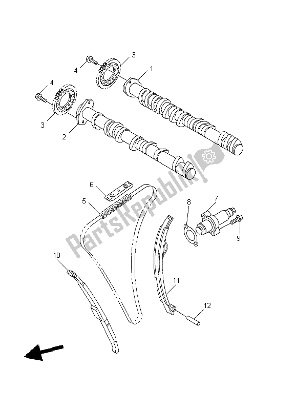 All parts for the Camshaft & Chain of the Yamaha FZS 1000 Fazer 2002