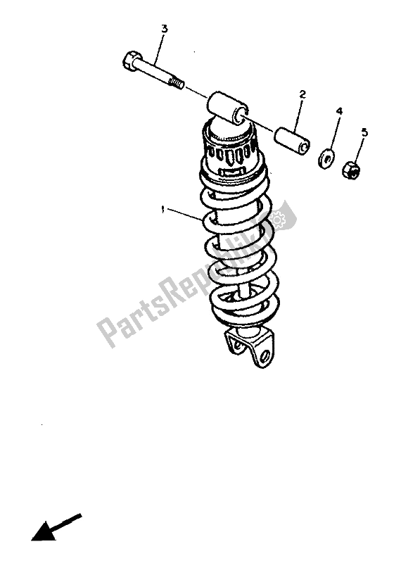 Toutes les pièces pour le Suspension Arrière du Yamaha FZR 600 Genesis 1991