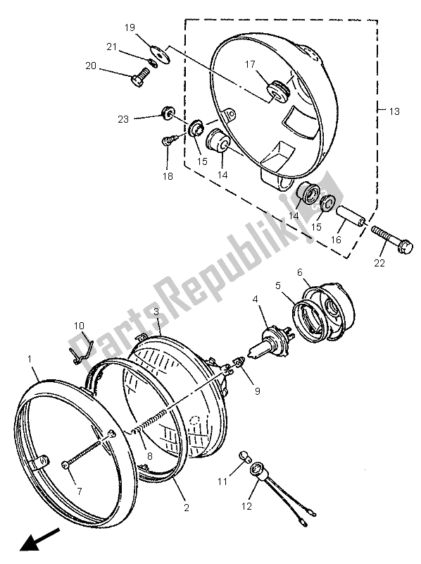 Todas las partes para Faro de Yamaha XV 250 S Virago 1995