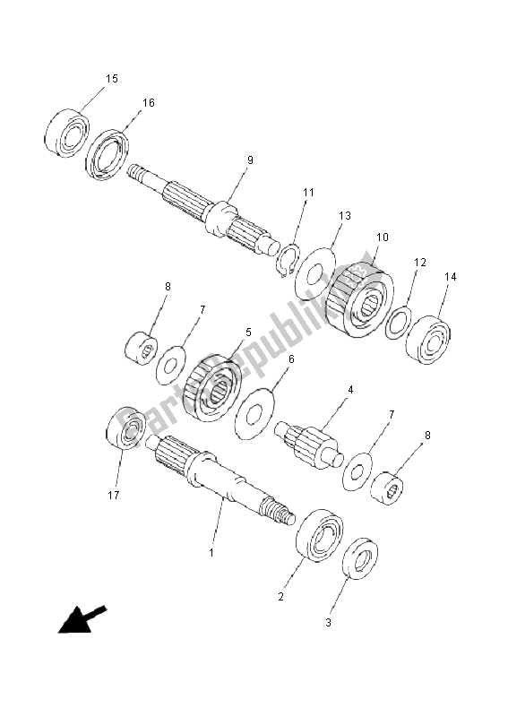 All parts for the Transmission of the Yamaha VP 250 X City 2008