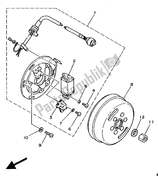 Todas las partes para Generador de Yamaha TY 250R 1991