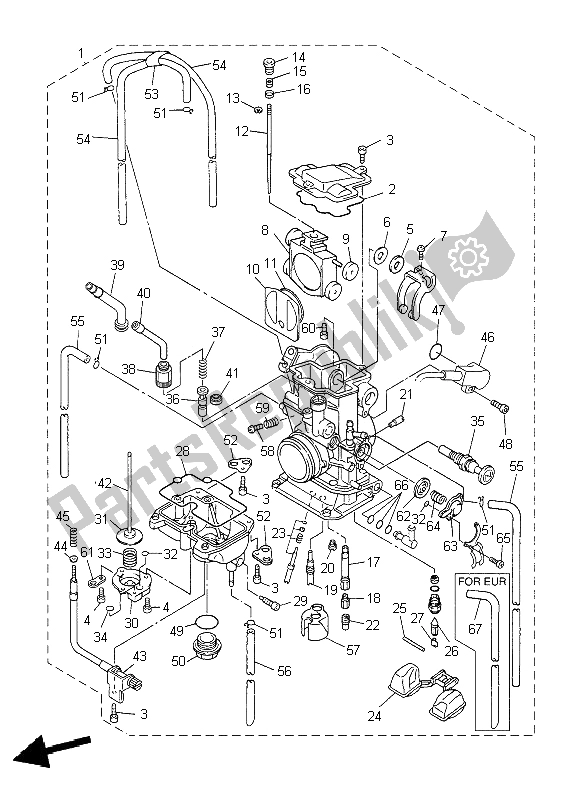 All parts for the Carburetor of the Yamaha WR 450F 2009