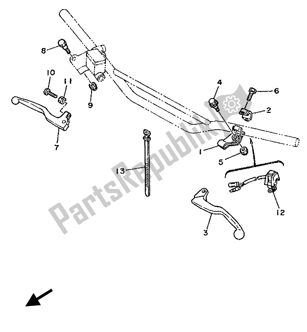 Toutes les pièces pour le Interrupteur Et Levier De Poignée du Yamaha YZ 250 LC 1992