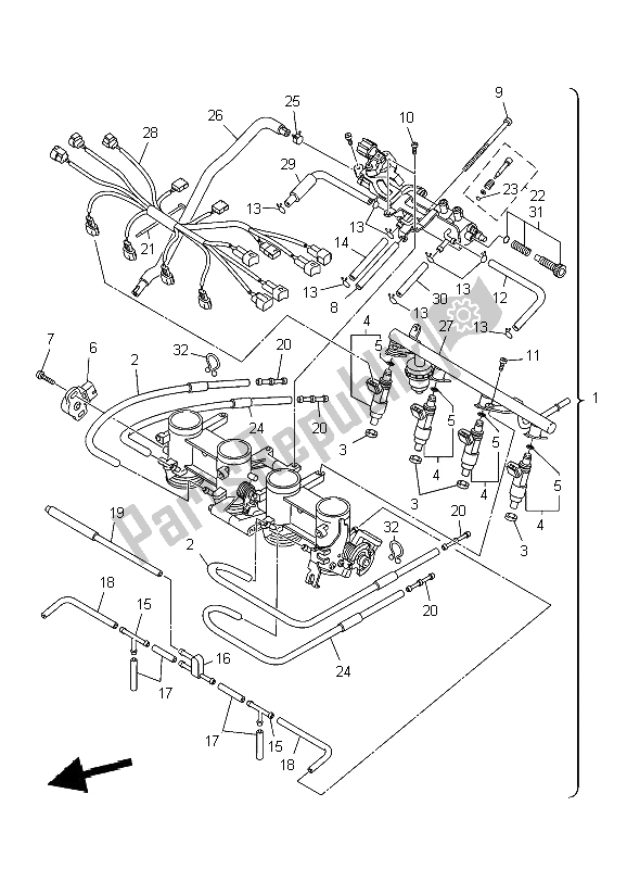 Todas as partes de Ingestão 2 do Yamaha XJ6S Diversion 600 2009