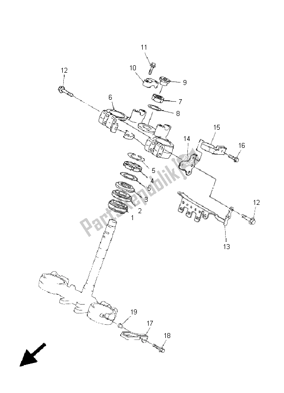 Todas las partes para Direccion de Yamaha WR 250F 2005