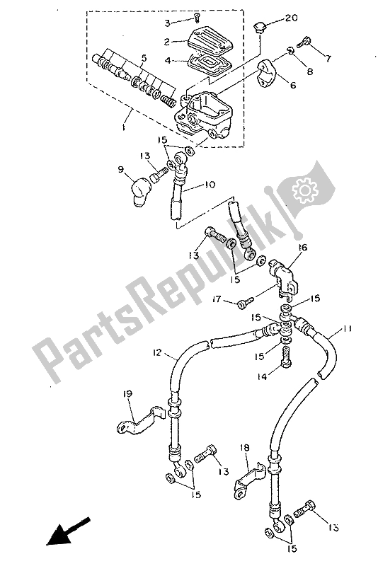 Todas las partes para Cilindro Maestro Delantero de Yamaha FJ 1200 1992