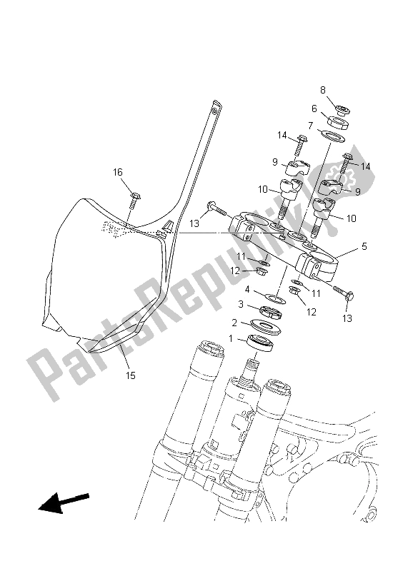 Todas las partes para Direccion de Yamaha YZ 250 2006