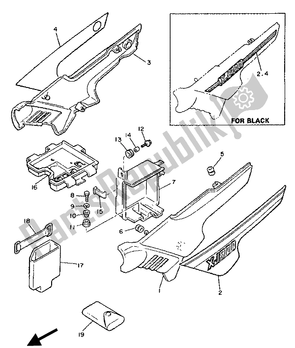 Toutes les pièces pour le Couvercle Latéral Et Réservoir D'huile du Yamaha XJ 900 1990