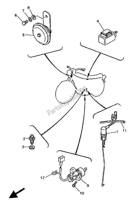 All parts for the Electrical 2 of the Yamaha SR 500 1993