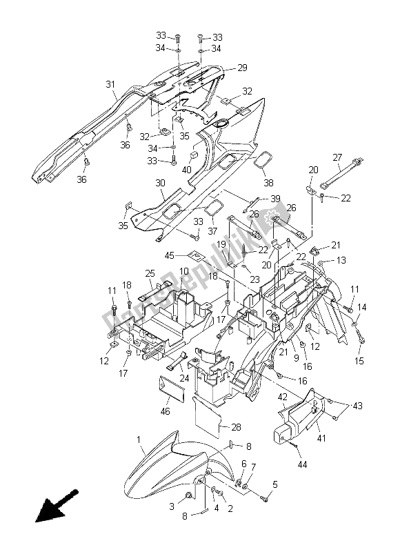 Todas las partes para Defensa de Yamaha FJR 1300A 2011