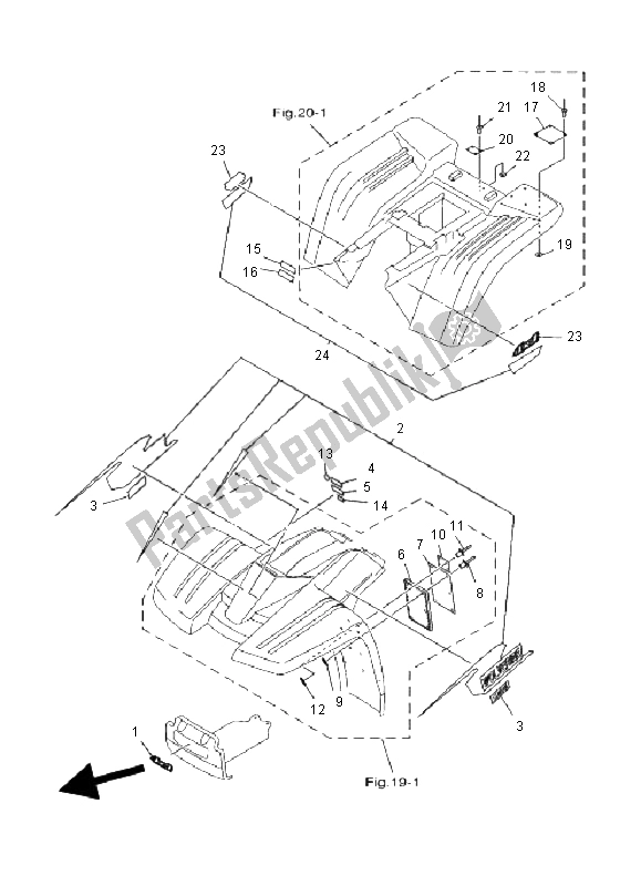 All parts for the Emblem & Label 3 of the Yamaha YFM 350 FW Wolverine 4X4 2000