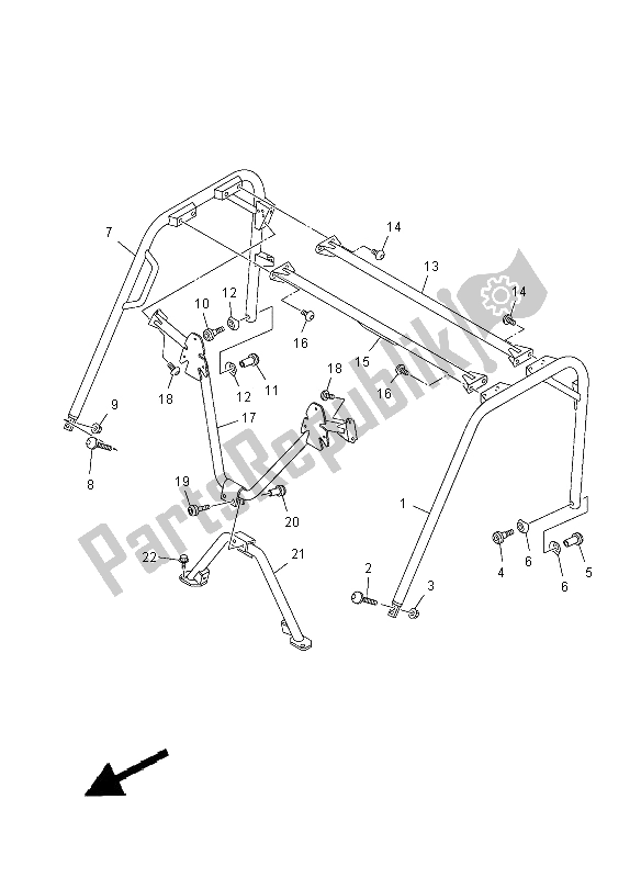 All parts for the Guard 2 of the Yamaha YXR 700F 2012