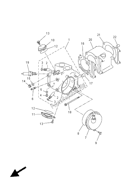 All parts for the Cylinder of the Yamaha YP 250 RA 2015