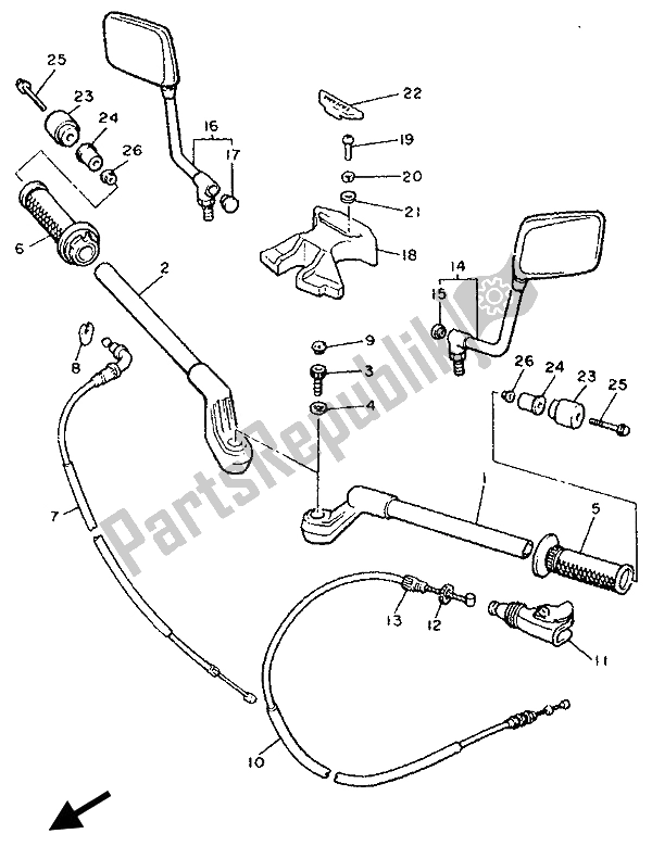 Wszystkie części do Uchwyt Kierownicy I Kabel Yamaha XJ 900F 1992