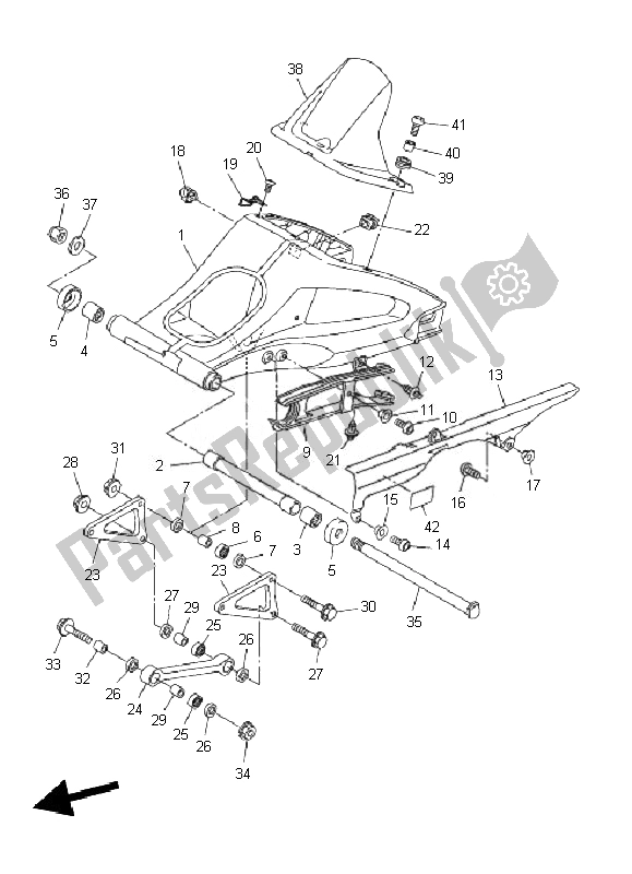 Tutte le parti per il Braccio Posteriore del Yamaha FZ1 N Fazer 1000 2010