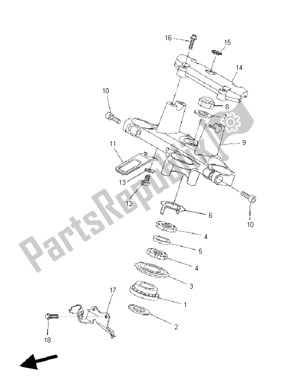 All parts for the Steering of the Yamaha FZ6 Sahg 600 2008