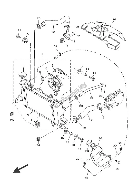 Tutte le parti per il Tubo Del Radiatore del Yamaha YZF R 125A 2016