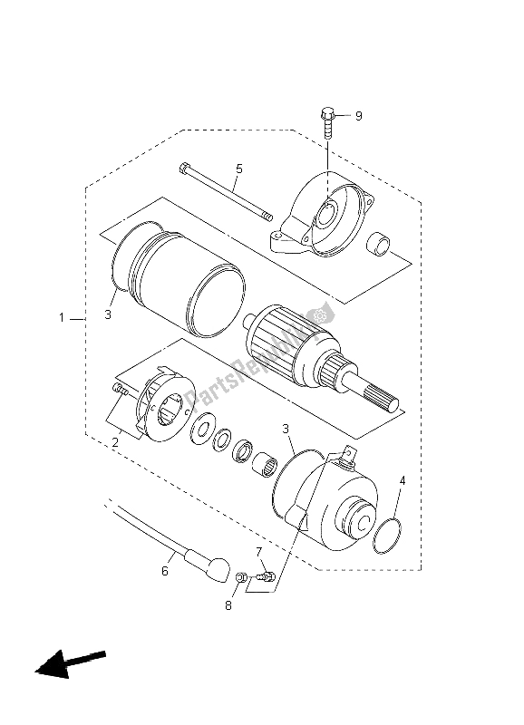 Toutes les pièces pour le Demarreur du Yamaha FJR 1300 2004