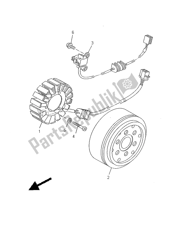 Toutes les pièces pour le Générateur du Yamaha XV 1600A Wildstar 2000