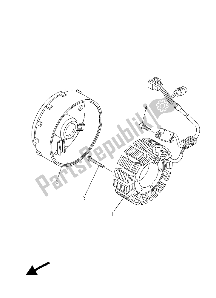 All parts for the Generator of the Yamaha YFM 550 Fwad Grizzly 2015