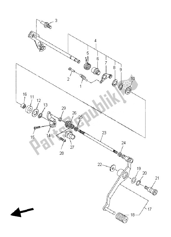 All parts for the Shift Shaft of the Yamaha XJ6F 600 2010