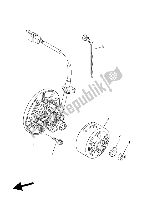 All parts for the Generator of the Yamaha YZ 85 SW LW 2010