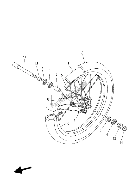 Tutte le parti per il Ruota Anteriore del Yamaha YZ 250 2006