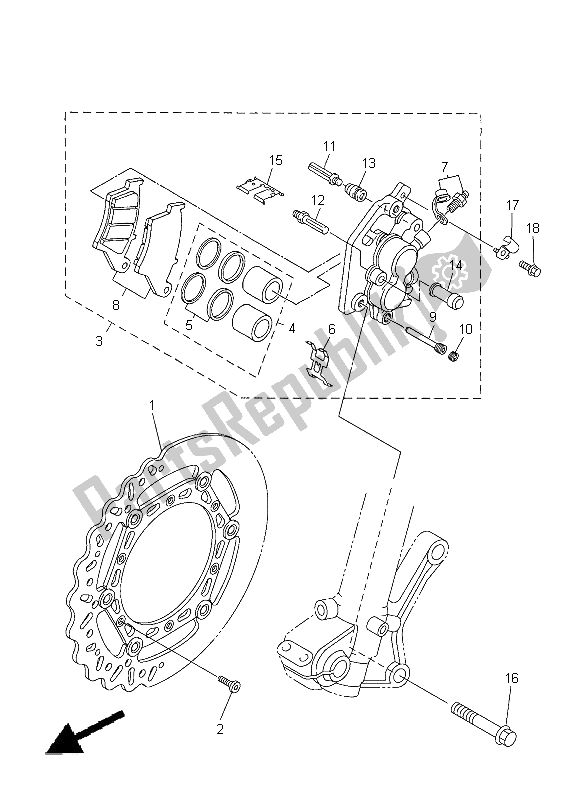 Tutte le parti per il Pinza Freno Anteriore del Yamaha WR 250F 2012